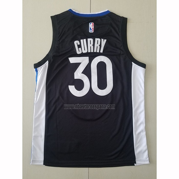 Camiseta Golden State Warriors Stephen Curry NO 30 Ciudad Negro